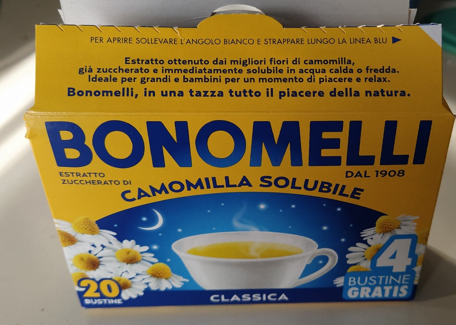 BONOMELLI Camomilla Solubile, 20 bustine - Tè e Tisane