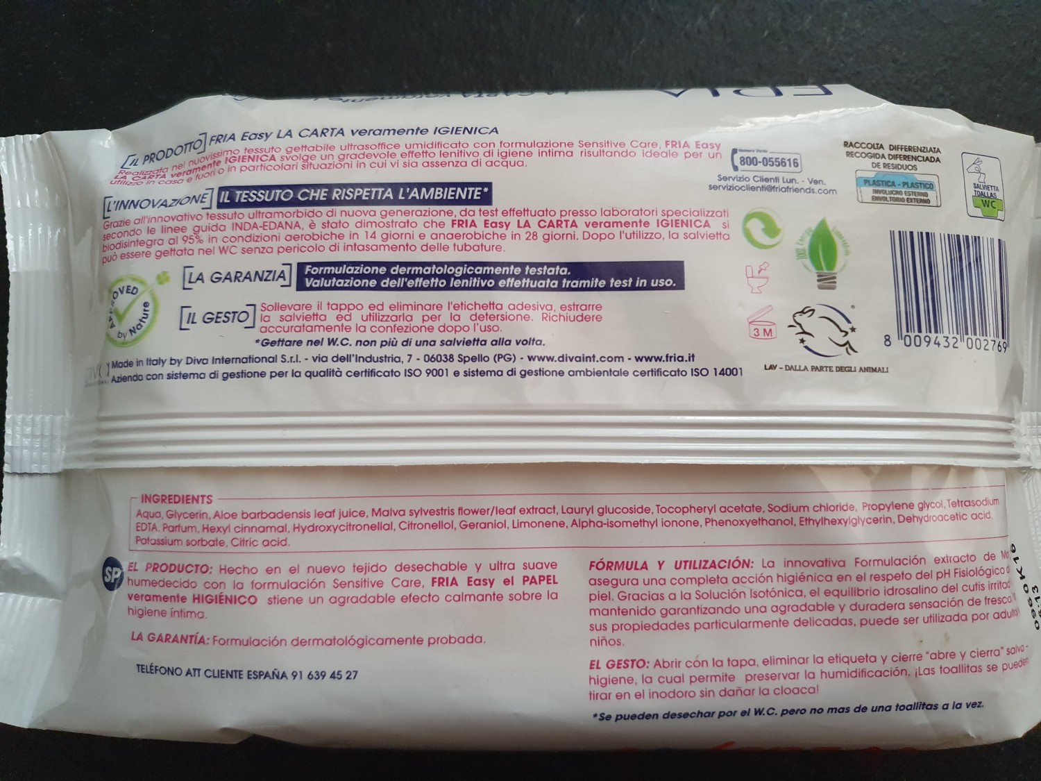 Carta Igienica Umidificata Bambini e Scuola - FRIA Pocket