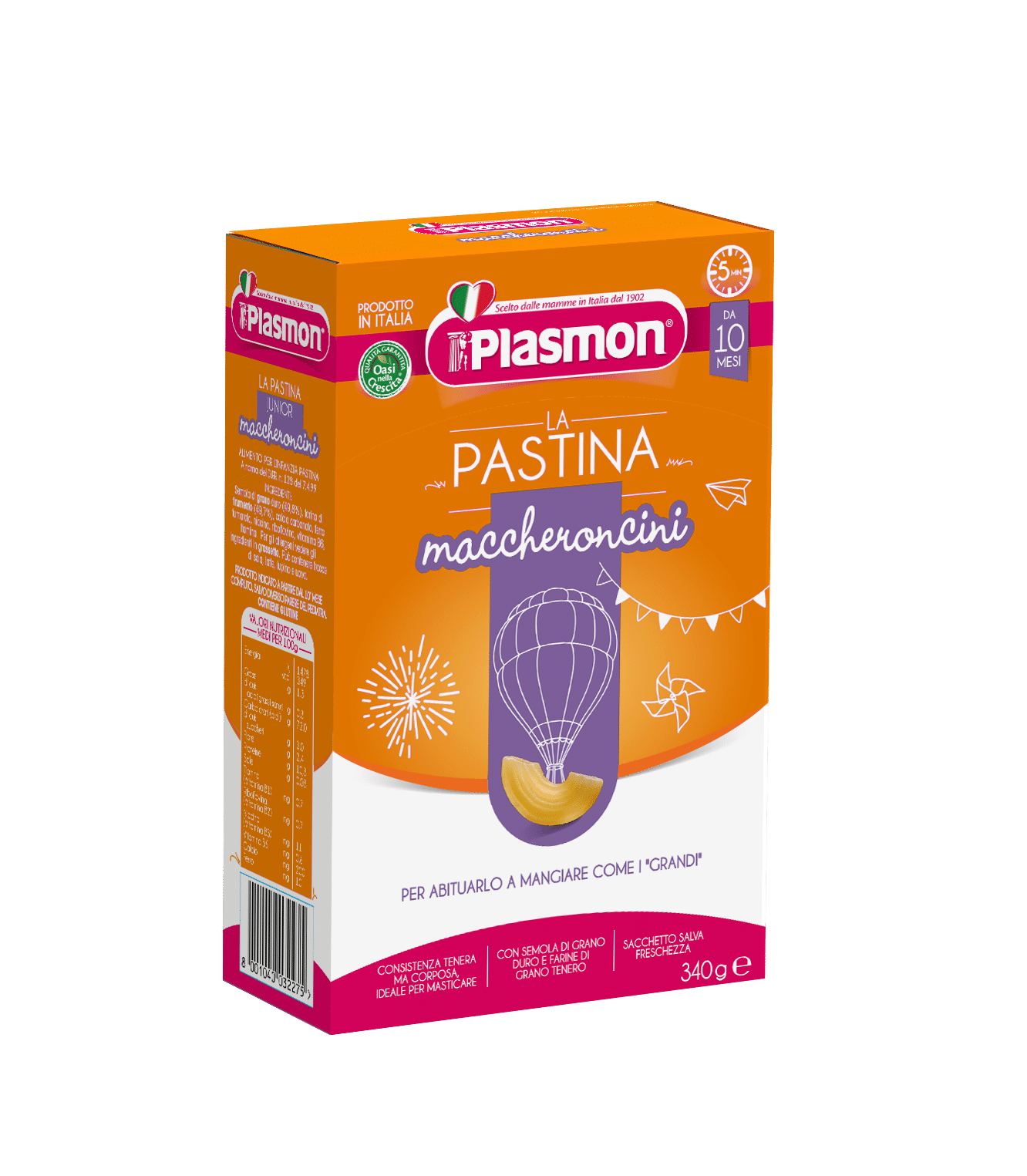 Plasmon La Mini Pasta Maccheroncini 340g Miscela selezionata di semola di  grano duro e farina di grano tenero 100% Italiano, per scoprire nuove  consistenze : : Alimentari e cura della casa