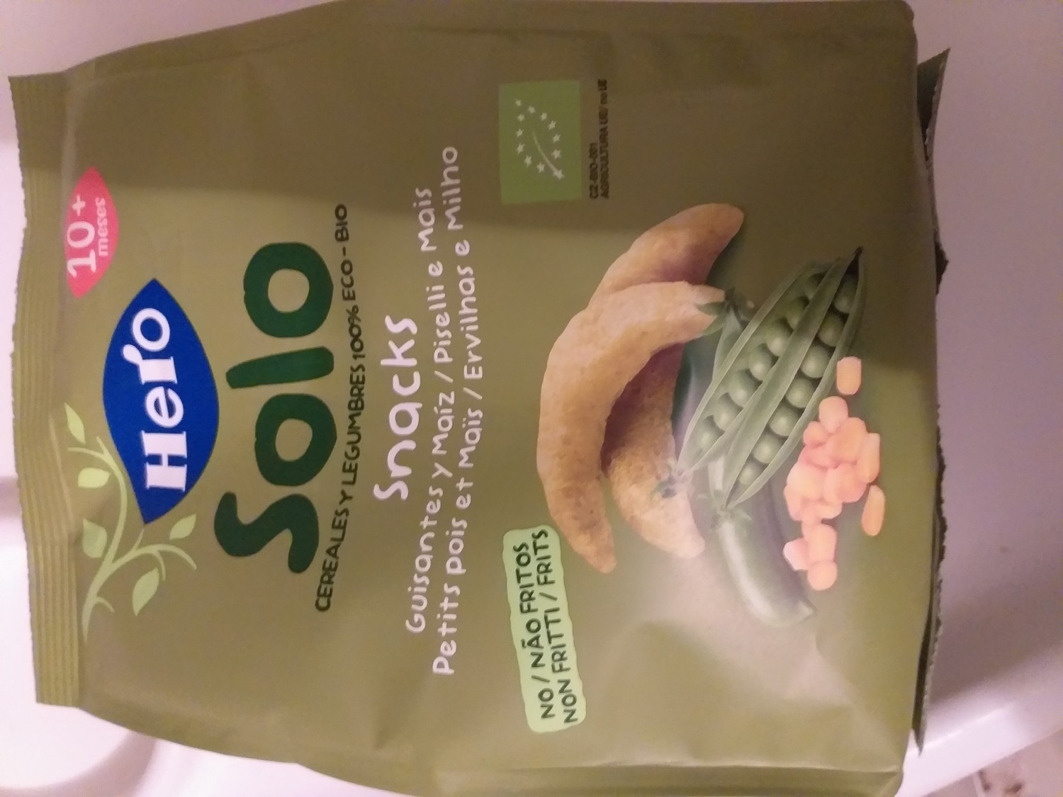 HERO BABY SOLO SNACK DE LENTEJAS Y MAÍZ 50 GRAMOS