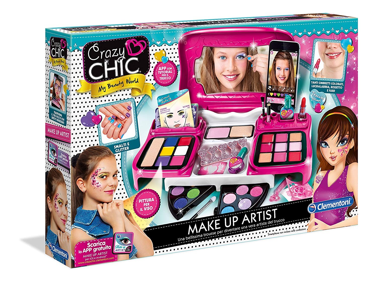 Clementoni: Bambina Giochi Creativi Crazy Chic - Trousse Lovely Make Up 